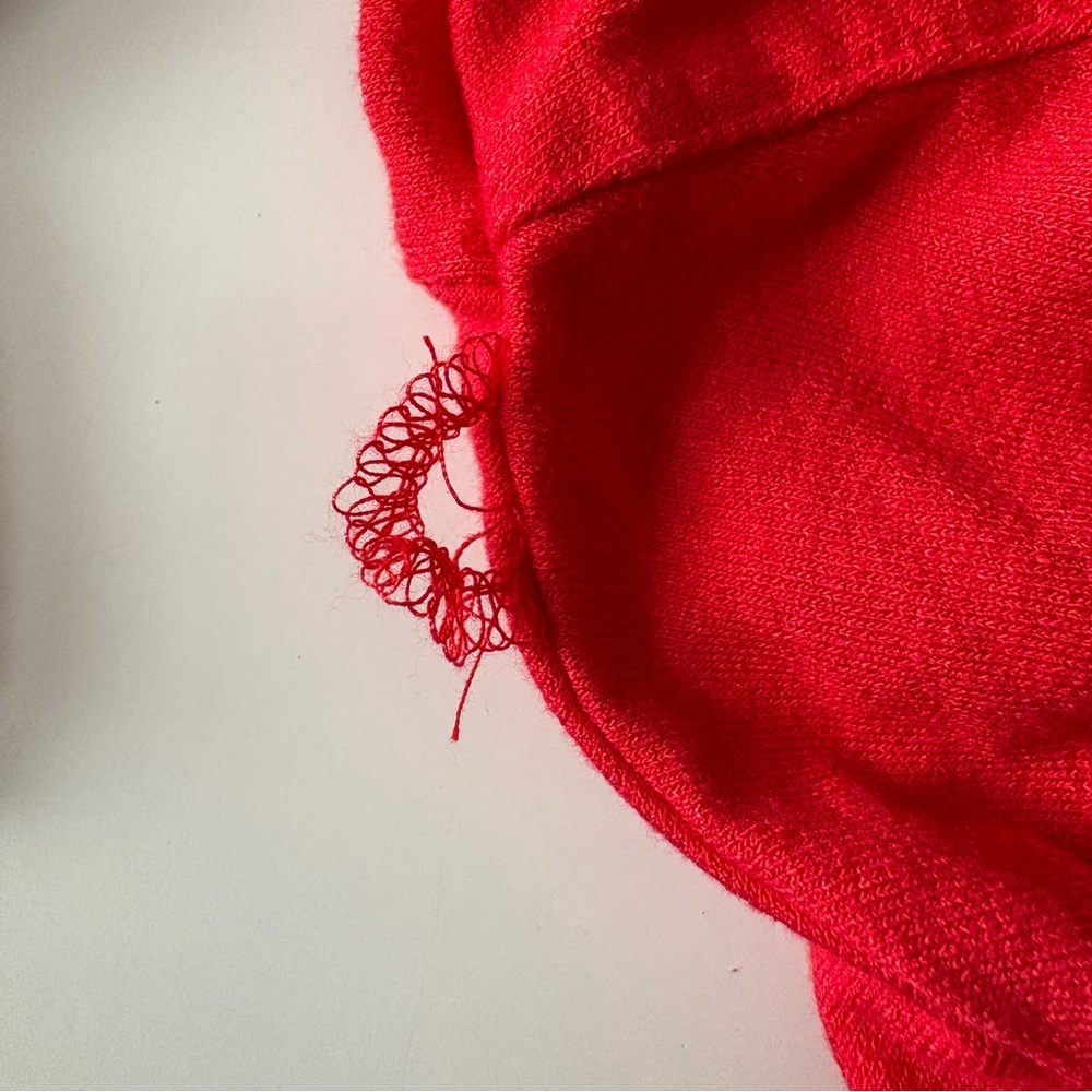 Free People Last Time Red Surplice Bell Sleeve Crop Top Size Medium - Picture 6 of 8